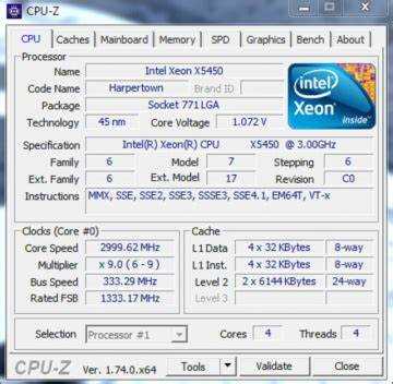 Xeon x5450 аналог какого процессора