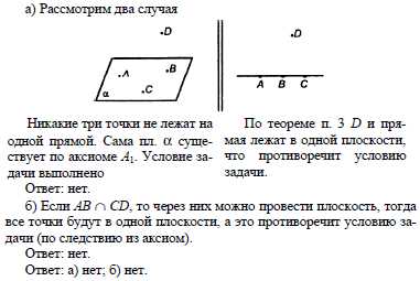Применение векторного метода через координаты точек