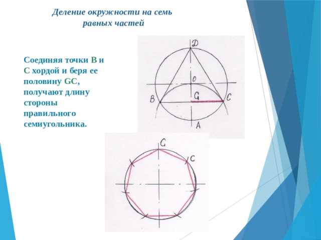 Применение циркуля и транспортира для построения пункта 7