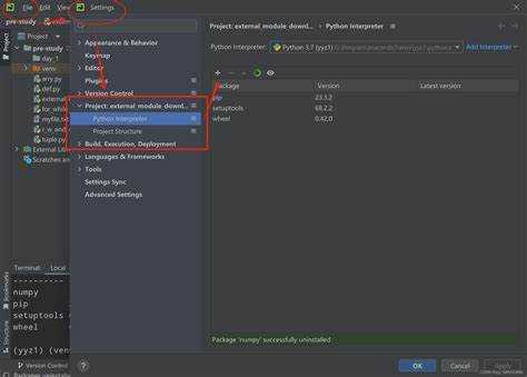 Настройка интерпретатора в PyCharm для корректной работы pip