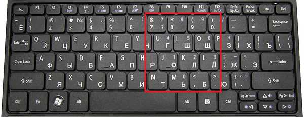 Как включить цифровой ввод через сочетания клавиш Fn