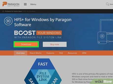 Выбор утилиты для форматирования в HFS