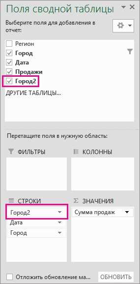 Настройка формата даты в сводной таблице