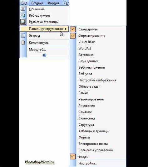 Где находится панель полей в разных версиях Word