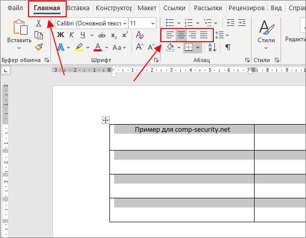 Применение text-align для отдельных столбцов и строк