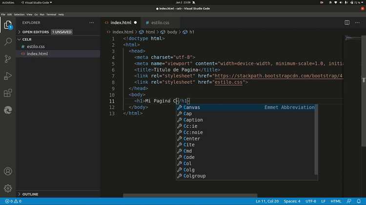 Как включить css в visual studio code