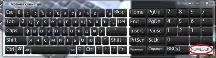 Как включить numlock если его нет на клавиатуре