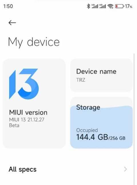 Проверка версии MIUI перед активацией параметров разработчика