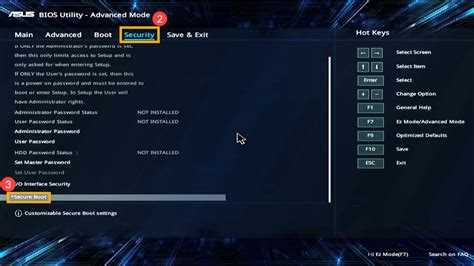 Проверка поддержки безопасной загрузки в BIOS ноутбука Asus