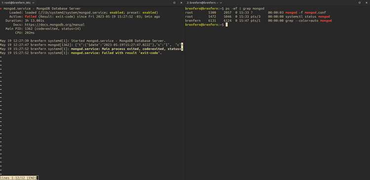 Проверка установки MongoDB и наличия службы mongod