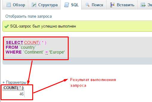 Использование INFORMATION_SCHEMA для подсчета строк