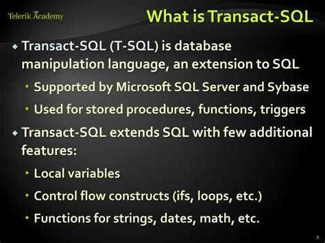 Sql и transact sql чем отличаются