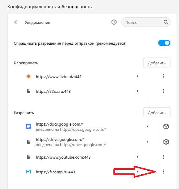 Как отключить уведомления сайтов в браузере Google Chrome