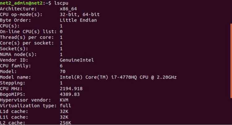 Анализ поддерживаемых режимов работы CPU через flags в /proc/cpuinfo