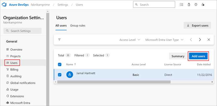 Azure devops как добавить пользователя