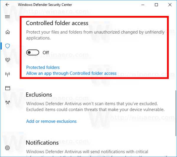 Как проверить, что Controlled Folder Access действительно отключён
