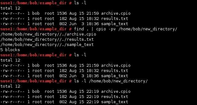 Работа с сжатыми архивами Cpio (.gz,.bz2,.xz)