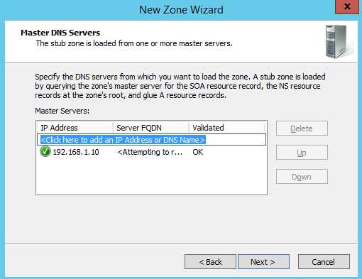 При настройке stub zone на сервере Windows DNS необходимо указать имя основной зоны и адреса NS-серверов, которые будут отслеживаться. С помощью параметра «Master Servers» сервер автоматически проверяет изменения в NS и обновляет локальные записи. Рекомендуется использовать stub zone там, где требуется быстрое определение маршрута к удаленным доменам без полного копирования всех записей.