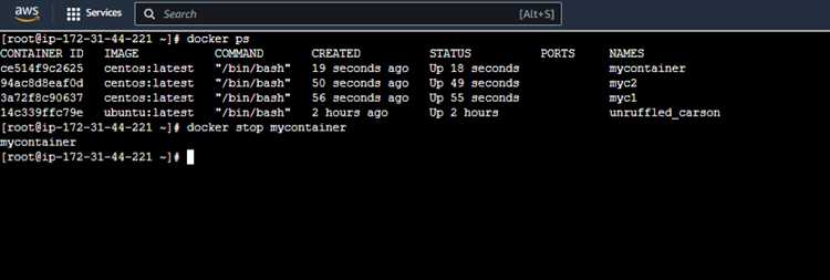 Остановка контейнеров по имени или части имени с использованием grep