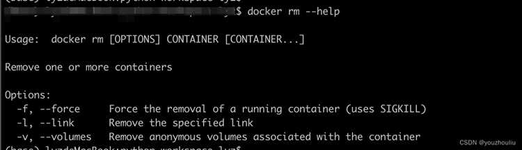 Docker run rm v что за команды