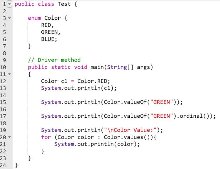 Как создать собственный Enum и задать его значения