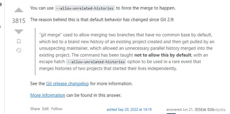 Fatal refusing to merge unrelated histories что делать