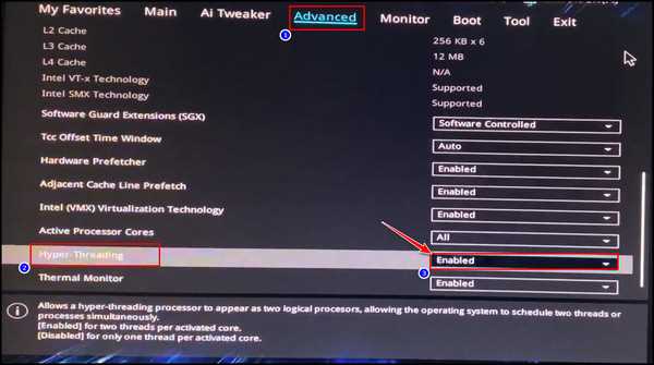 Пошаговое отключение Hyper Threading в BIOS/UEFI