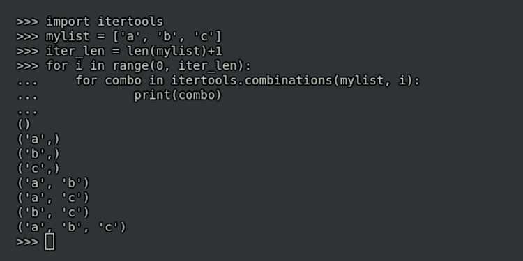 Как найти все комбинации python Как найти все комбинации python