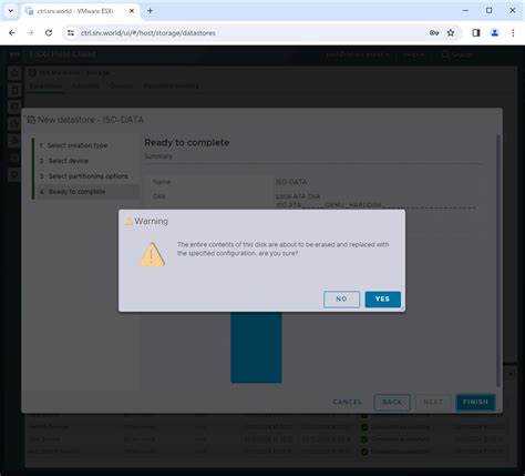 Отключение datastore от хостов ESXi