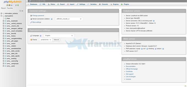 Создание пользователя и базы данных для доступа phpMyAdmin