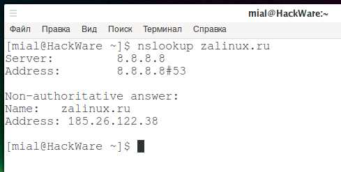 Проверка адресов DNS через файл resolv.conf