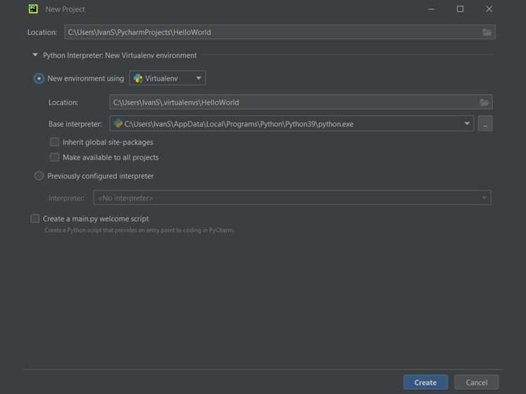 Настройка конфигурации запуска проекта в PyCharm