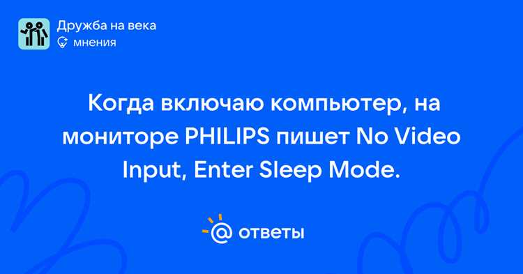 No video input на мониторе Philips: что делать