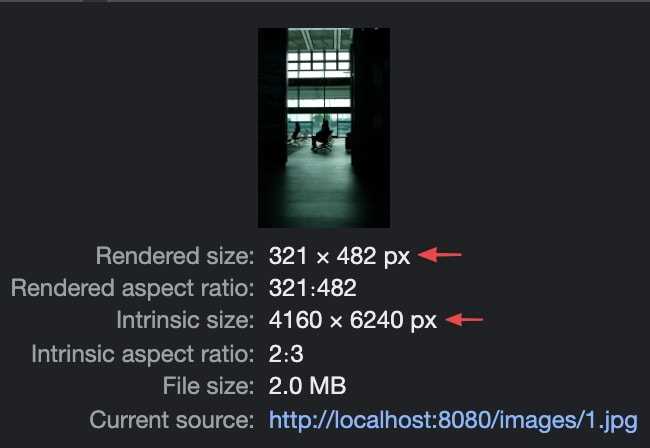 Rendered size что это