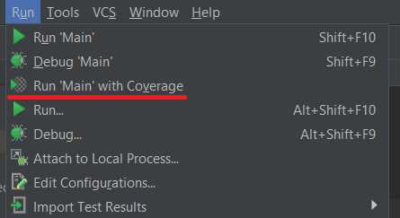 Run with coverage intellij idea что это