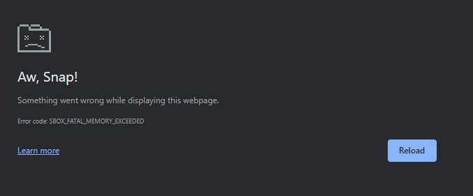 Способы восстановления работы после появления ошибки sbox fatal memory exceeded