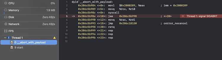 Thread 1 signal sigabrt swift как исправить Thread 1 signal sigabrt swift как исправить