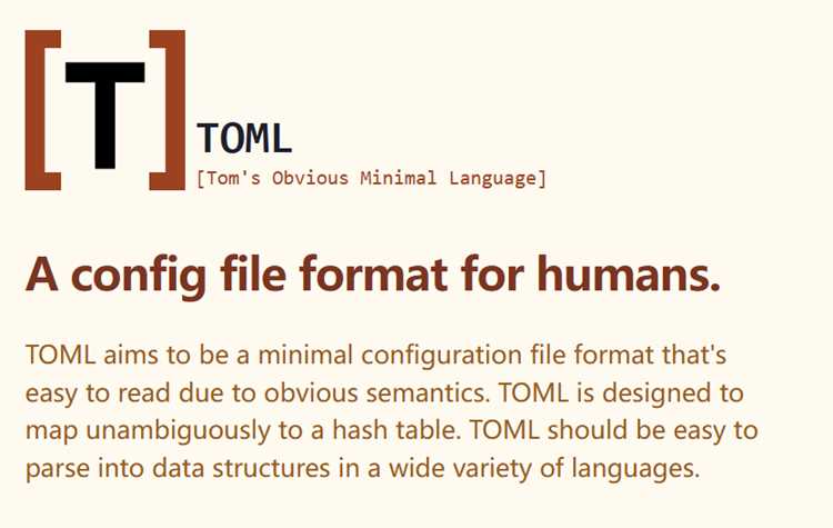 Отличия Toml от JSON и YAML в проектах