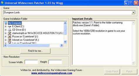 Скачивание и установка Universal Widescreen Patcher