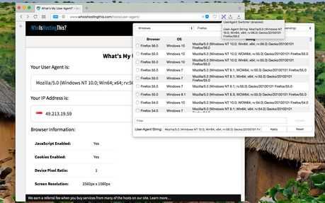 Принцип подмены идентификатора браузера через User Agent Switcher