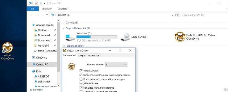 Пошаговое создание виртуального привода через интерфейс Virtual CloneDrive