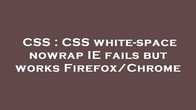 White space nowrap css что это