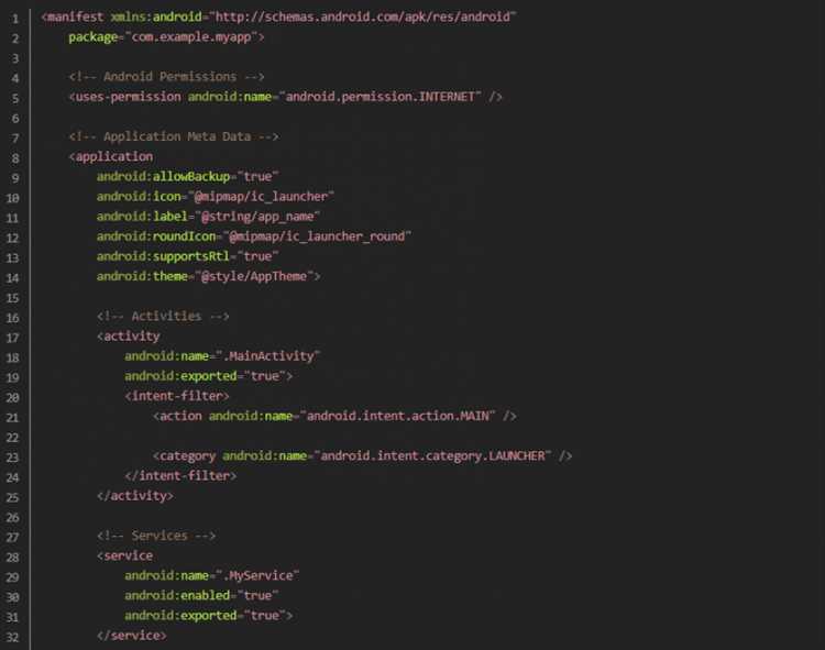 Androidmanifest xml как редактировать