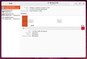 Запуск Gnome Disk Utility через меню приложений GNOME