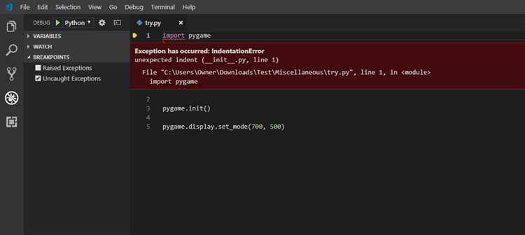 Установка pygame через встроенный терминал pip