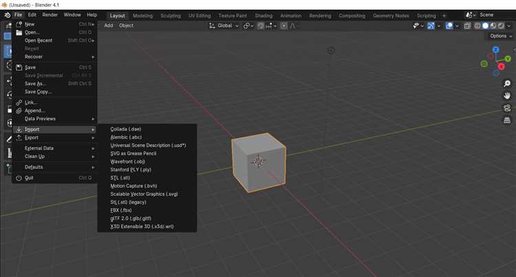 Выбор формата 3D модели для корректного импорта в Blender