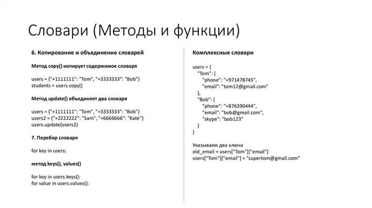 Преобразование ключей словаря в множество с помощью set()