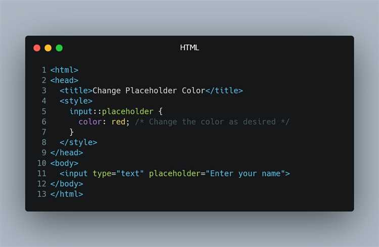 Настройка цвета placeholder с учётом браузерных префиксов