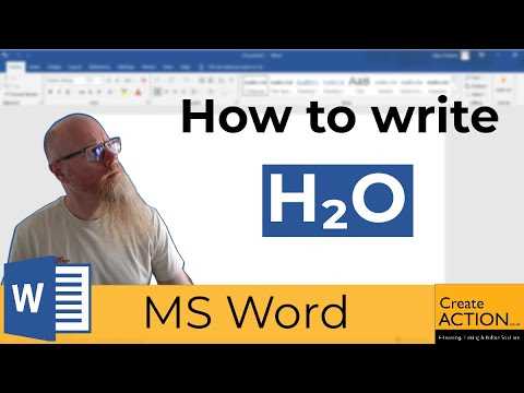 Использование редактора формул Word для записи H₂O