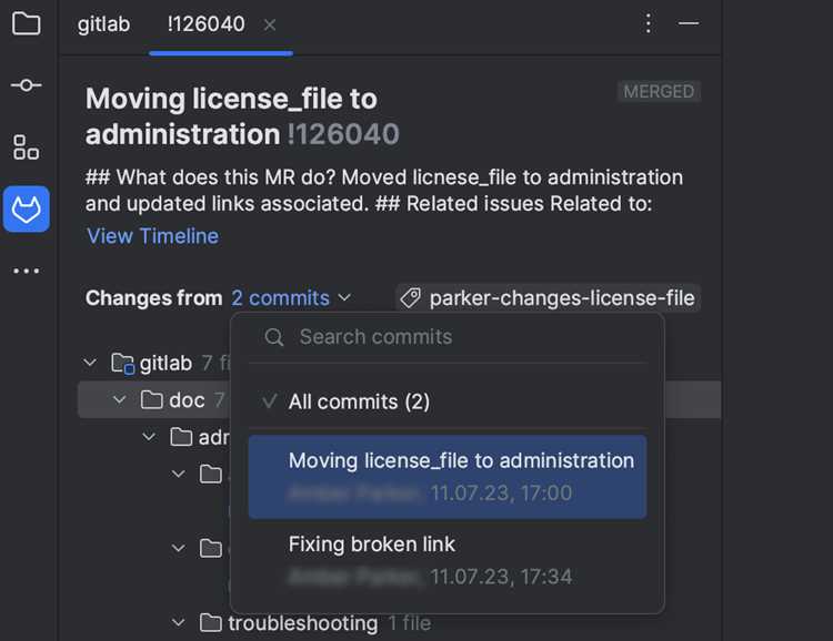 Решение конфликтов при отмене merge request